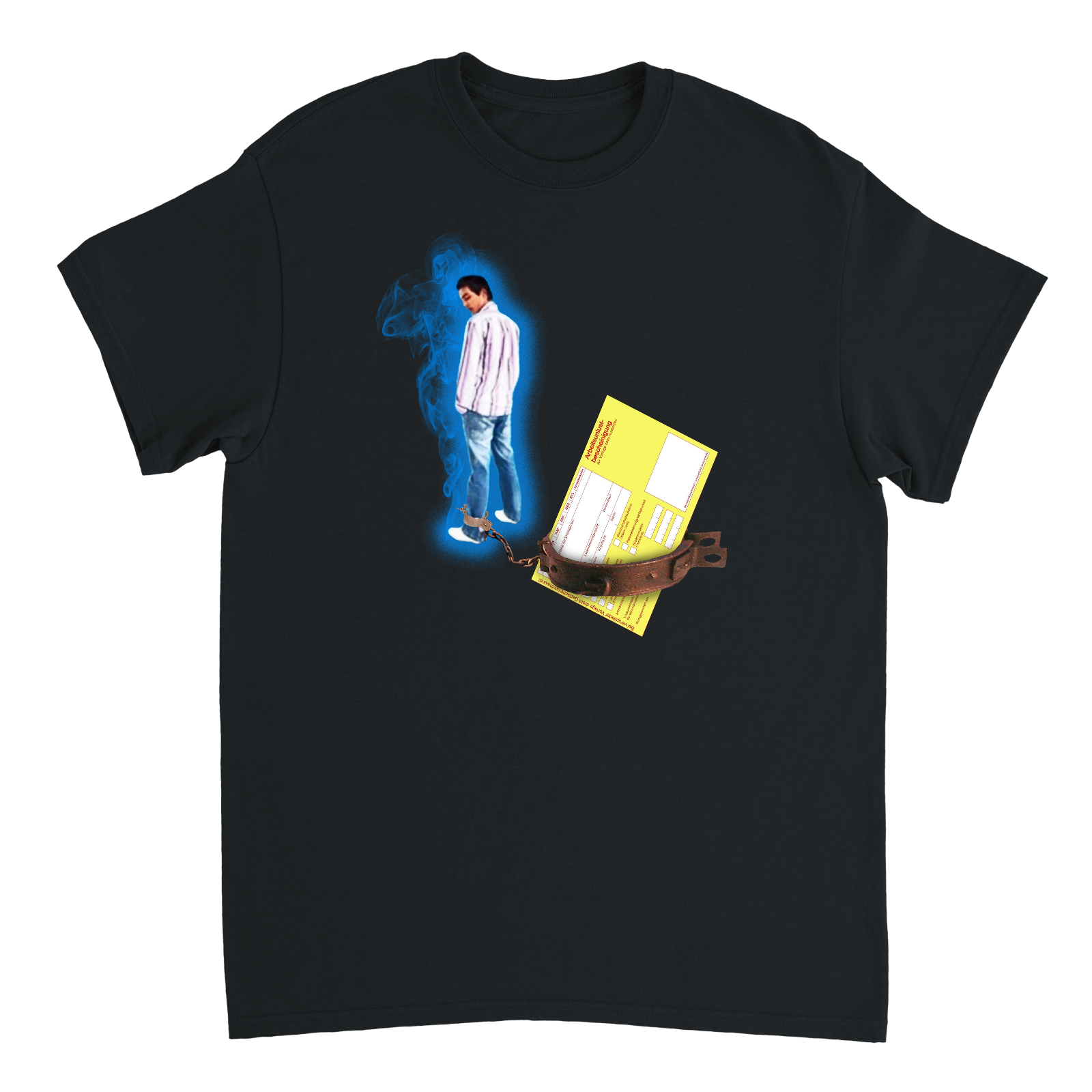 AN GELBER SCHEIN GEKETTET T-SHIRT