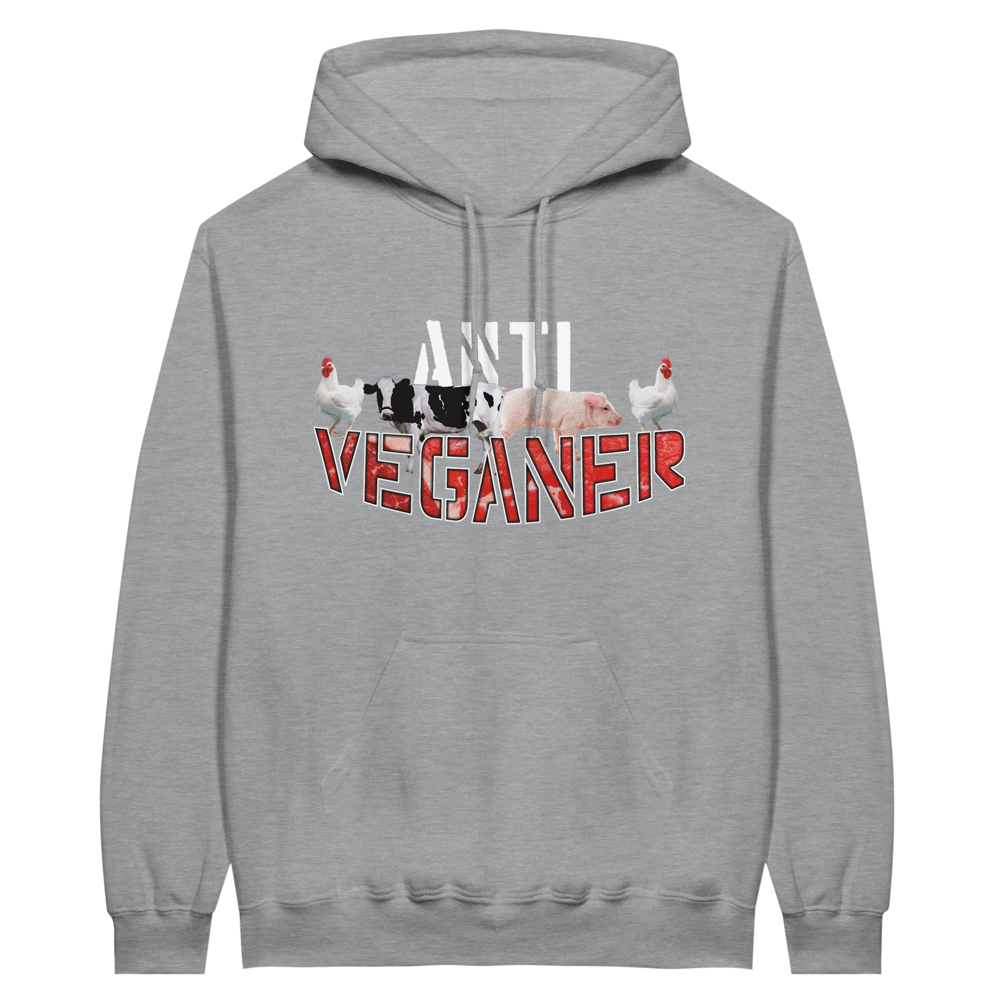 Anti Veganer Hoodie gray