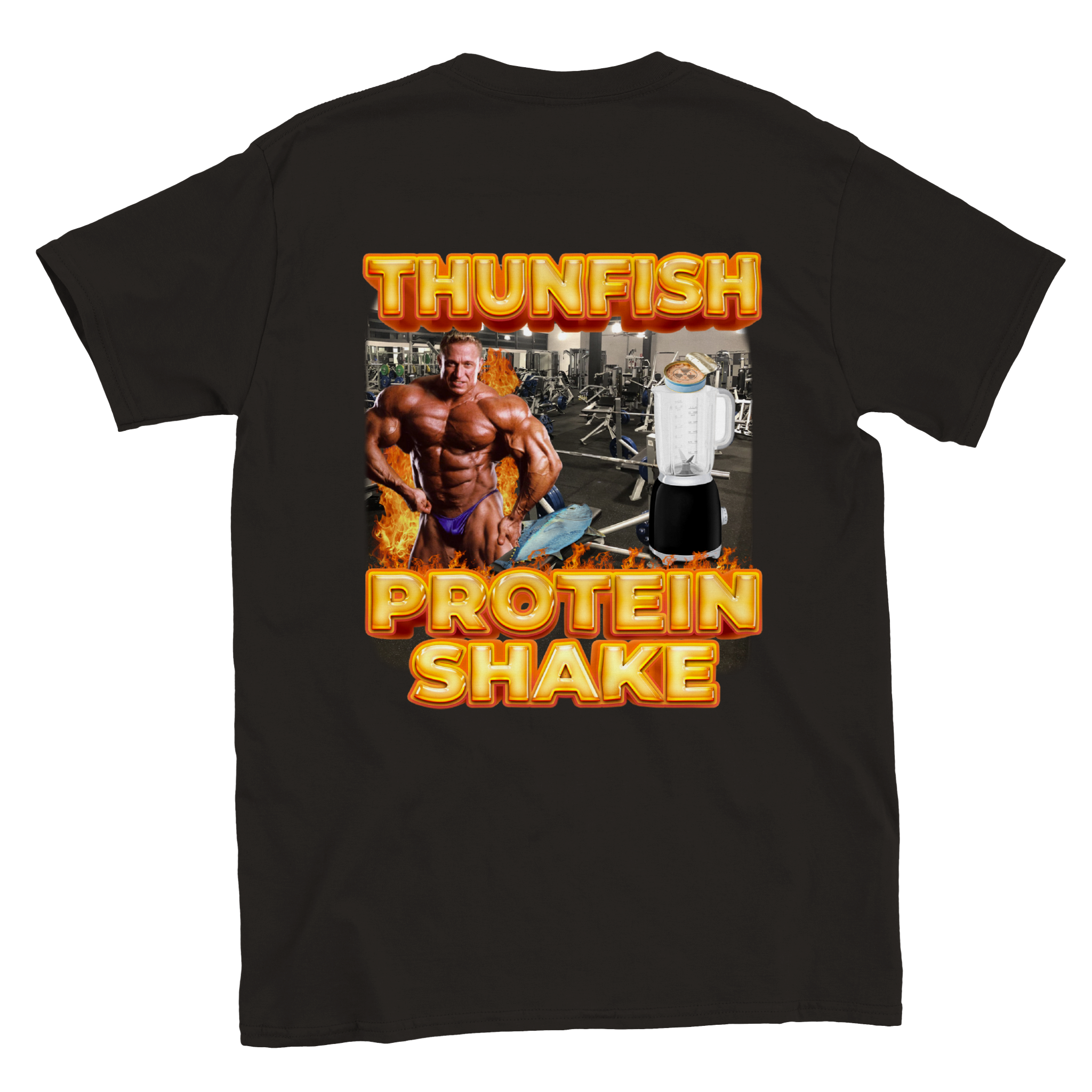 THUNFISCH PROTEINSHAKE BACKPRINT T-SHIRT