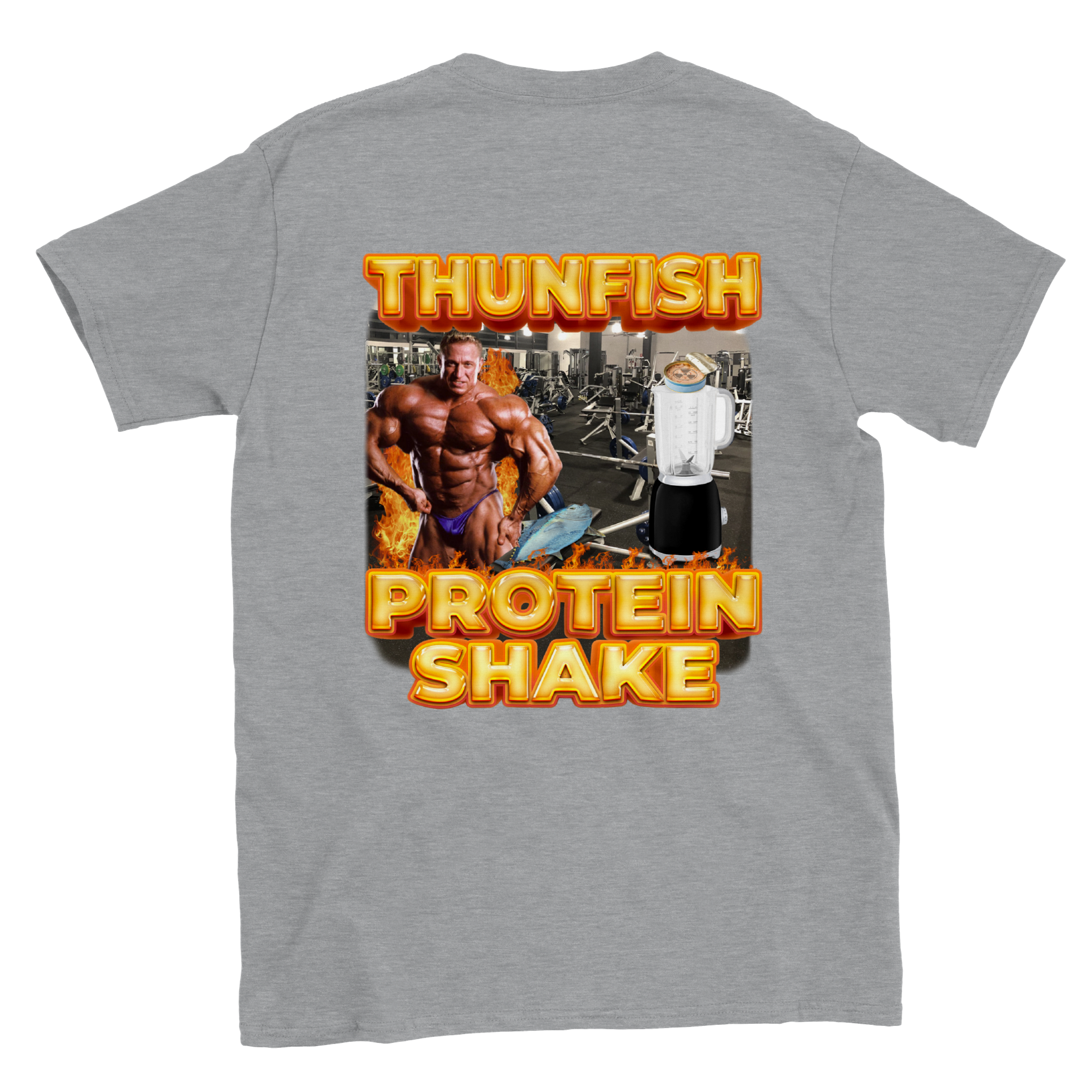 THUNFISCH PROTEINSHAKE BACKPRINT T-SHIRT