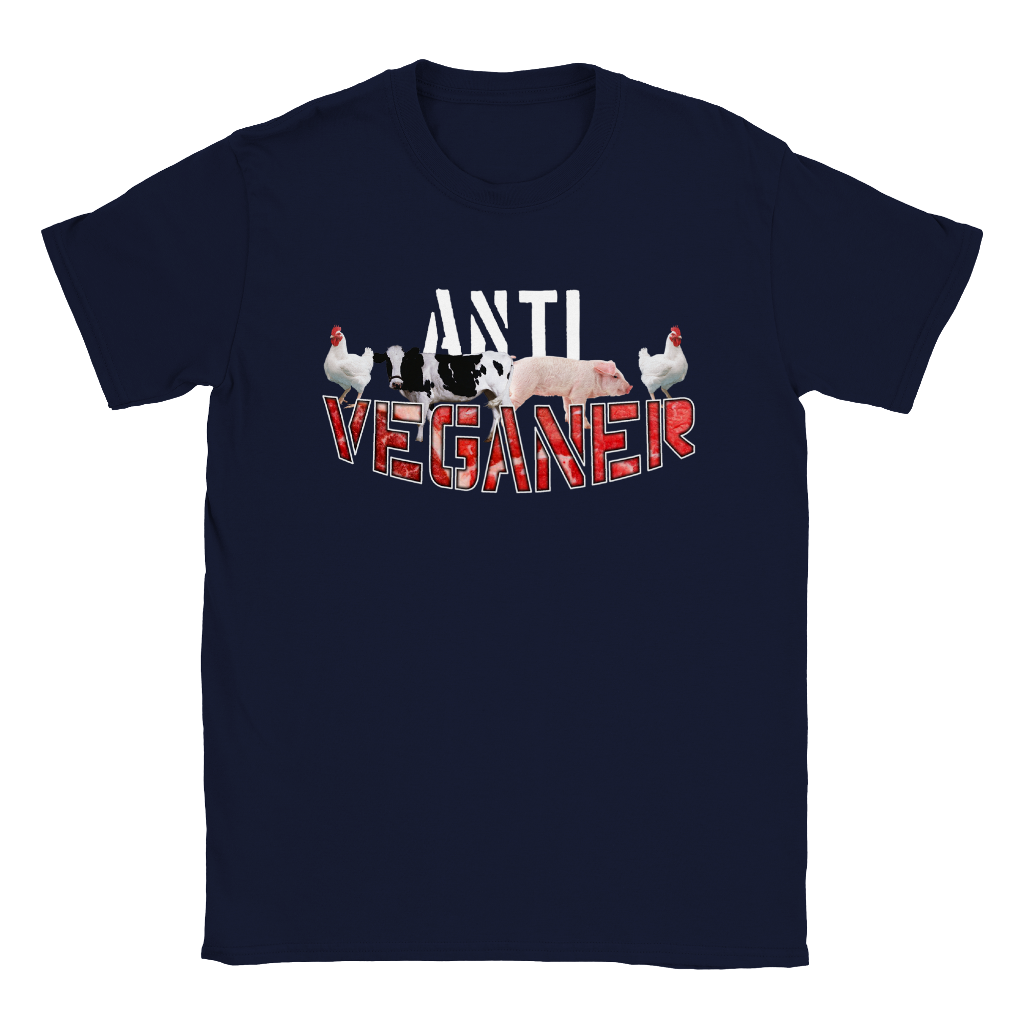 Anti Veganer shirt navy blue